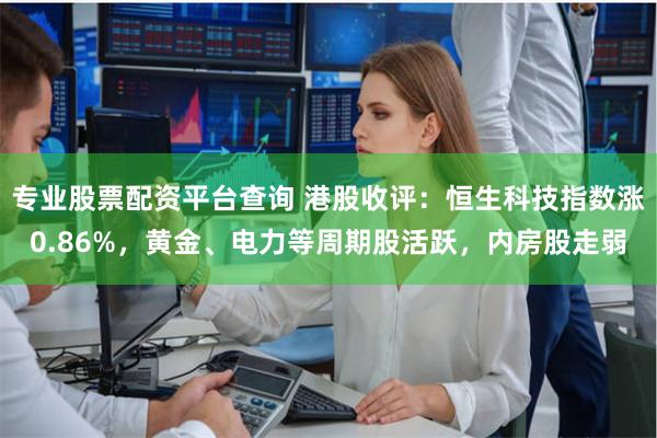 专业股票配资平台查询 港股收评：恒生科技指数涨0.86%，黄金、电力等周期股活跃，内房股走弱