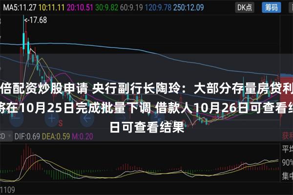 倍配资炒股申请 央行副行长陶玲：大部分存量房贷利率将在10月25日完成批量下调 借款人10月26日可查看结果