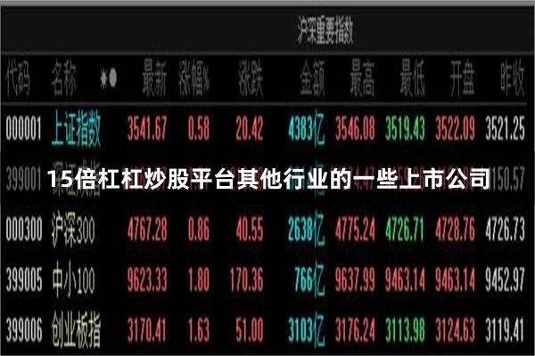 15倍杠杠炒股平台其他行业的一些上市公司
